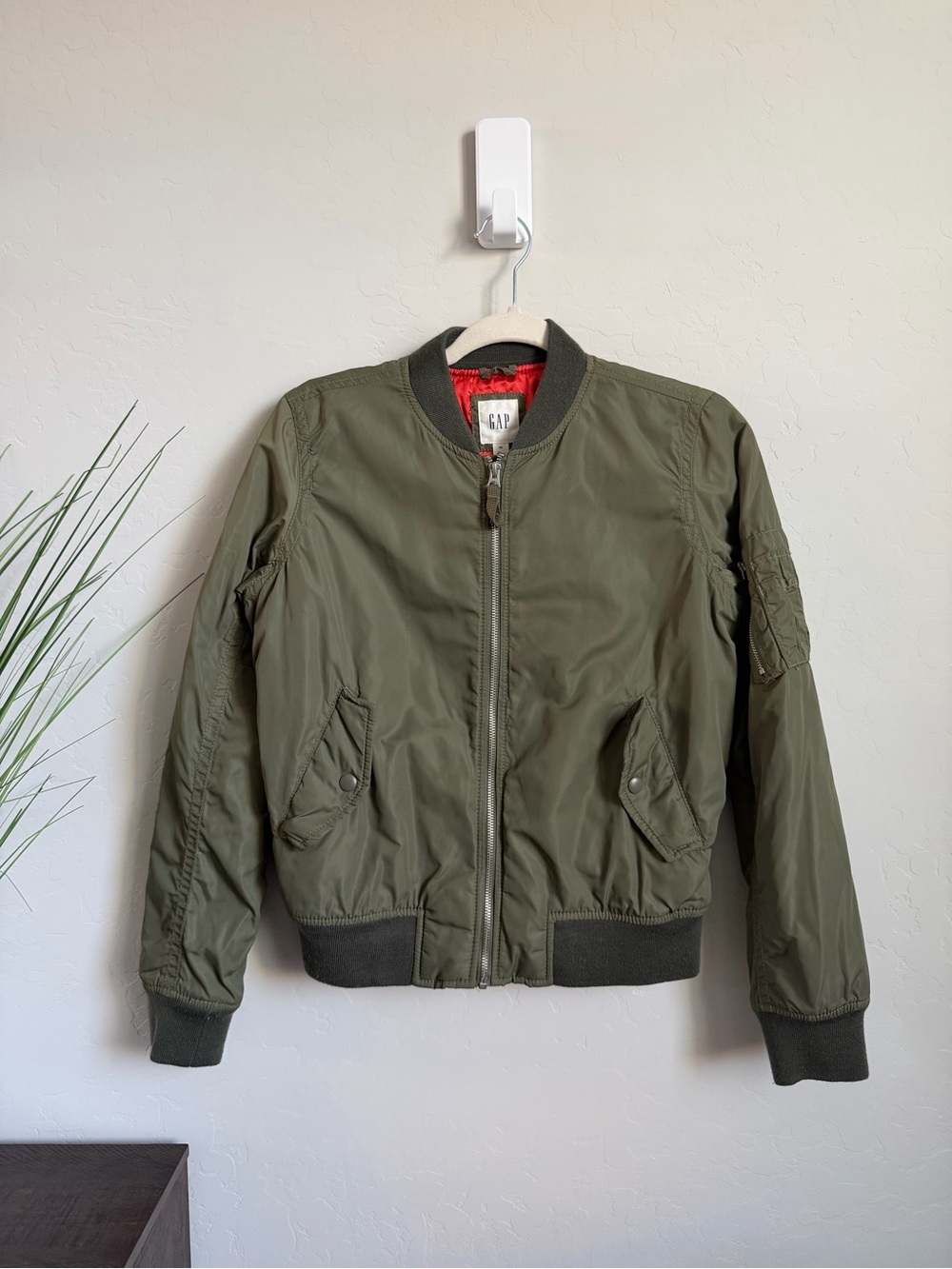 GAP Surplus Olive MA-1 Bomber Jacket Satin Lined XS